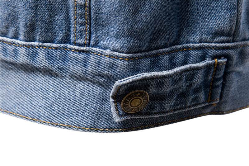 Men's Slim Fit Denim Jacket - Autumn/Winter Style Additional Image 8