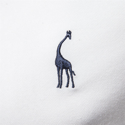 Embroidered Deer Lapel Polo Shirt - Premium Cotton Additional Image 8
