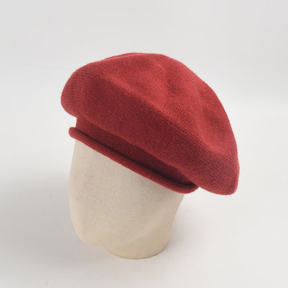 Cozy Knit Beret: Chic Autumn/Winter Painter Hat Additional Image 8