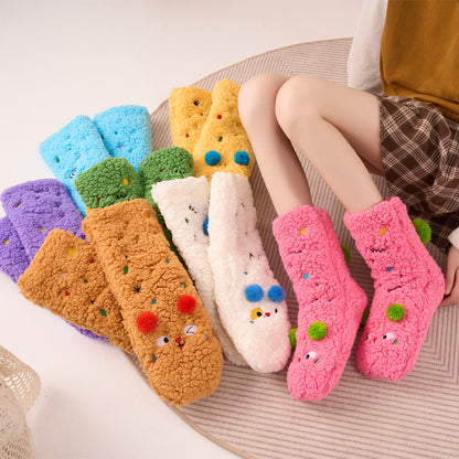 Cozy Lamb Velvet Socks - Women's Warm Winter Sleepers Additional Image 9