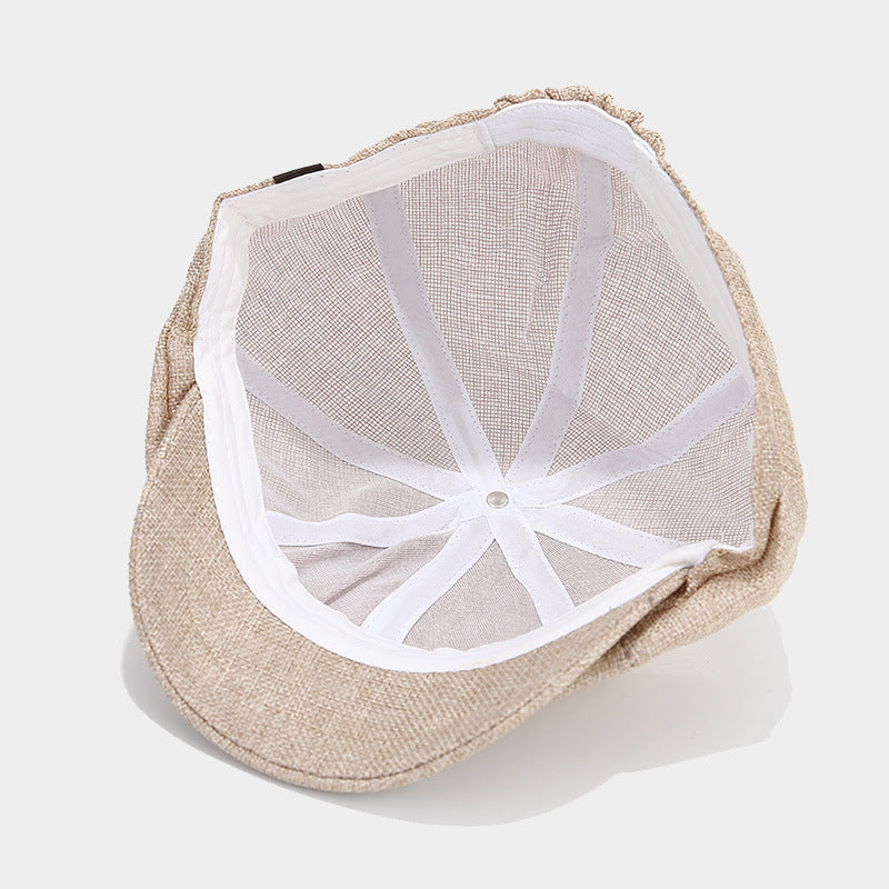 Vintage Linen Blend Octagonal Cap - Breathable Summer Style Additional Image 9