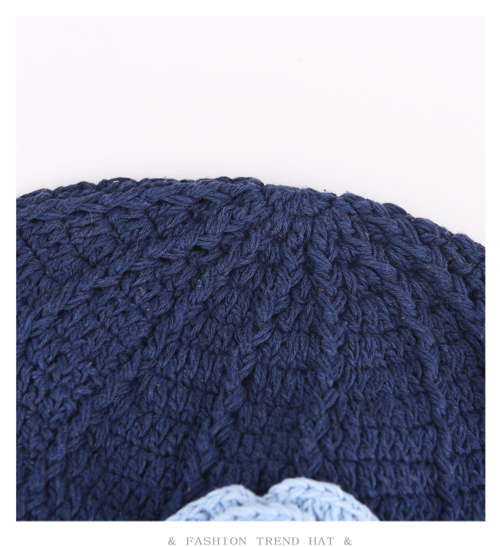 Hand-Knit Floral Beret: Cozy Retro Winter Hat Additional Image 9
