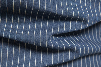 Men's Washed Stripe Denim Shirt Additional Image 9