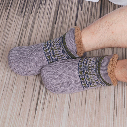 Cozy Fleece-Lined Knit Slipper Socks for Men Additional Image 9