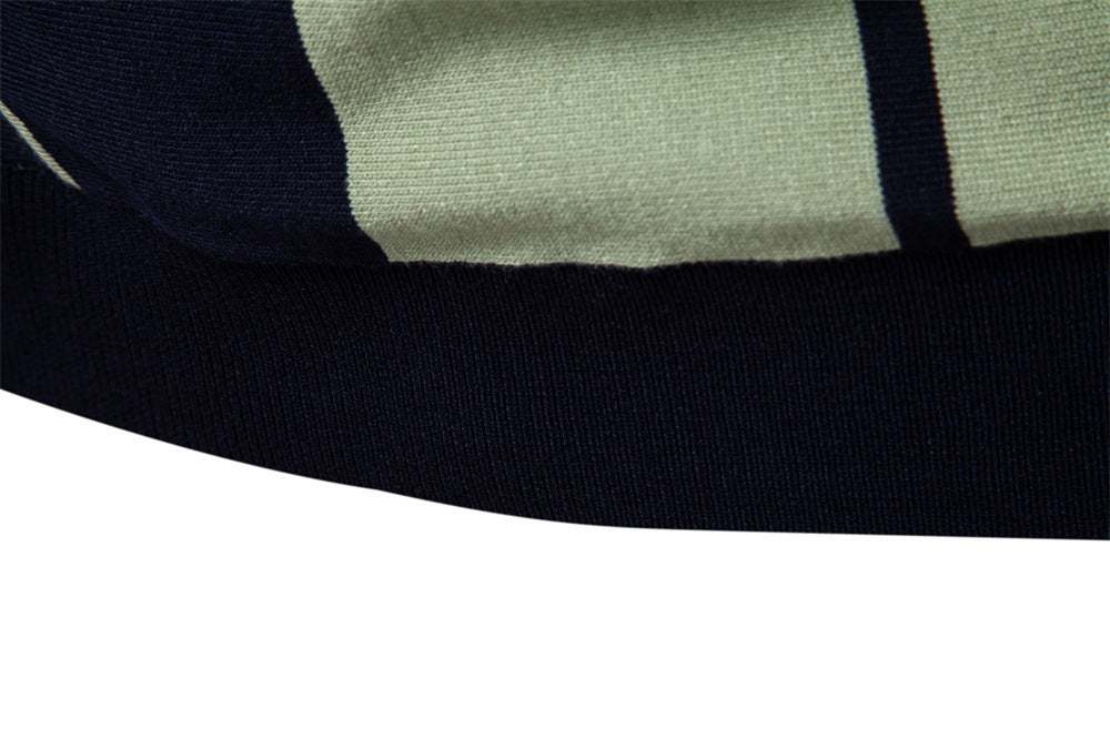 Men's Knitted Stripe Polo Shirt - Summer Casual Style Additional Image 9