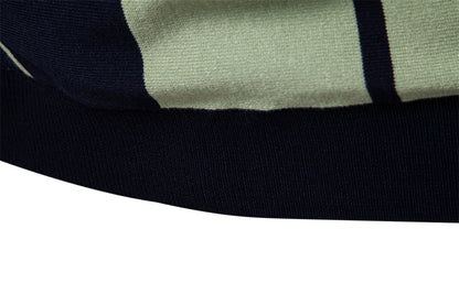 Men's Knitted Stripe Polo Shirt - Summer Casual Style Additional Image 9