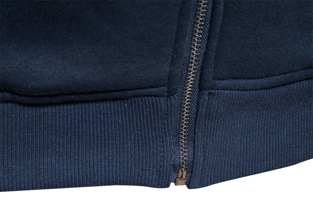 Men's Contrast Zip Stand Collar Sweater Additional Image 9