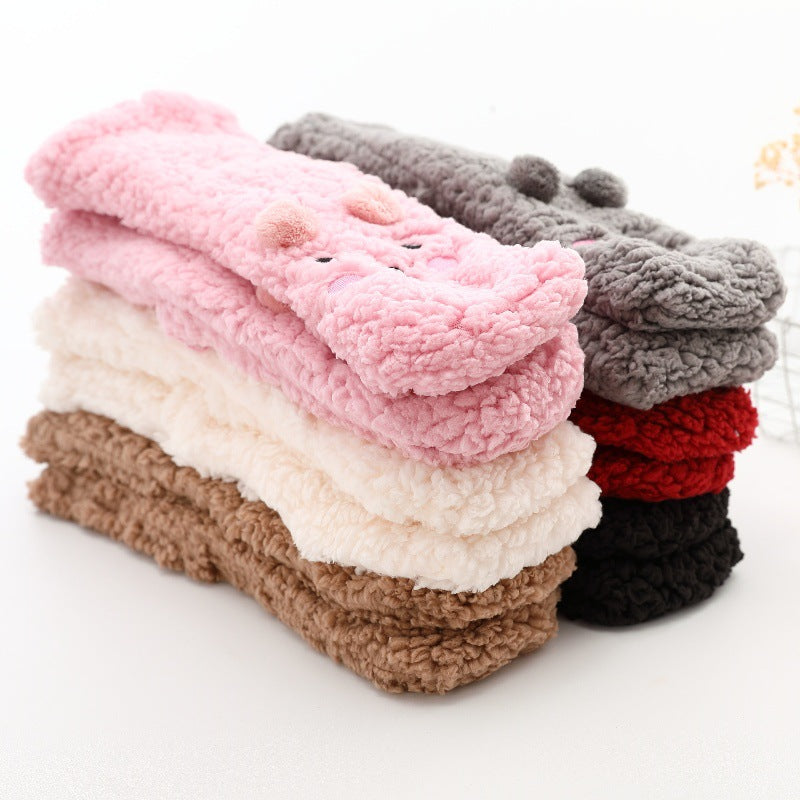 Cozy Bear Plush Velvet Socks - Warm & Cute Winter Sleepwear Additional Image 9