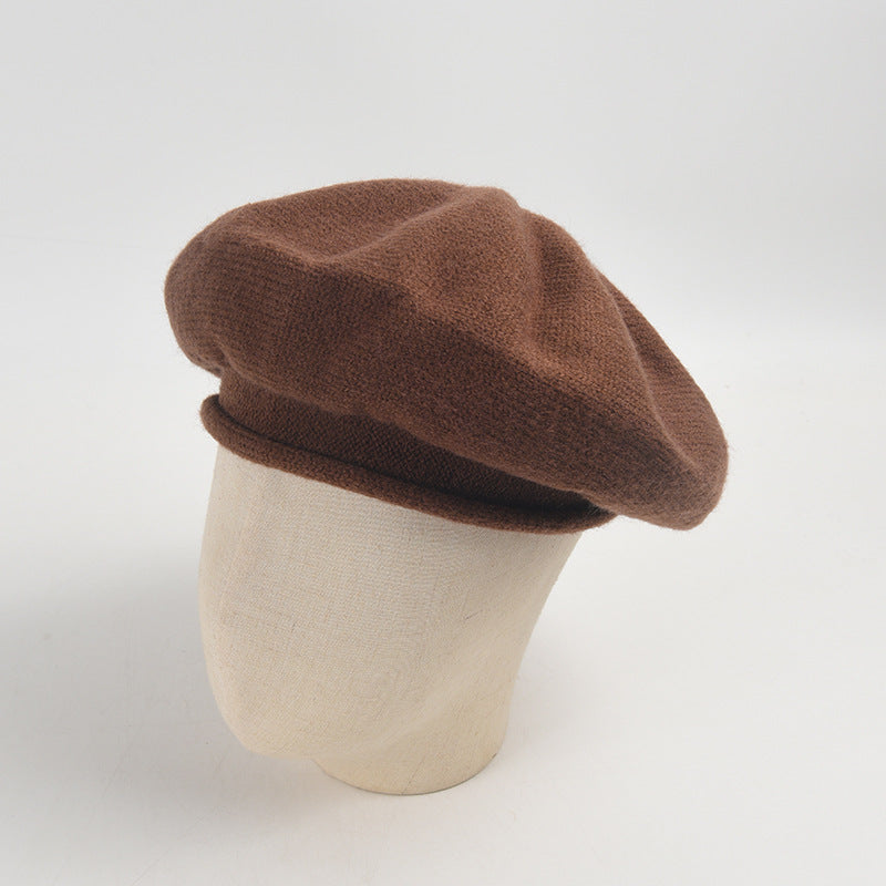 Cozy Knit Beret: Chic Autumn/Winter Painter Hat Additional Image 9