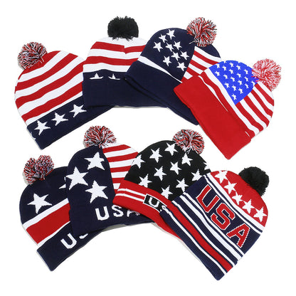 USA Flag Knit Beanie - Patriotic Winter Hat Additional Image 9