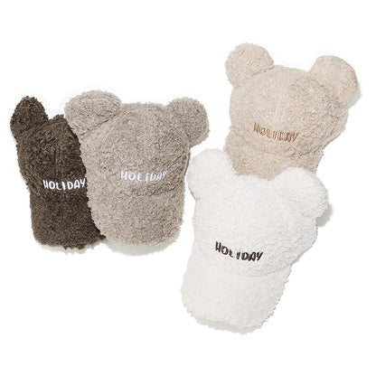 Cute Bear Ear Fleece Baseball Cap - Winter Warmth Additional Image 9