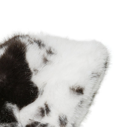 Cozy Cow Print Faux Fur Fisherman Hat Additional Image 9