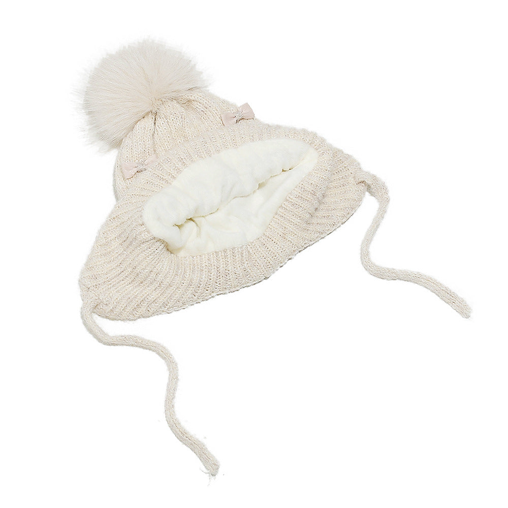 Girls' Bow Earflap Knit Hat - Cozy Winter Style Additional Image 9