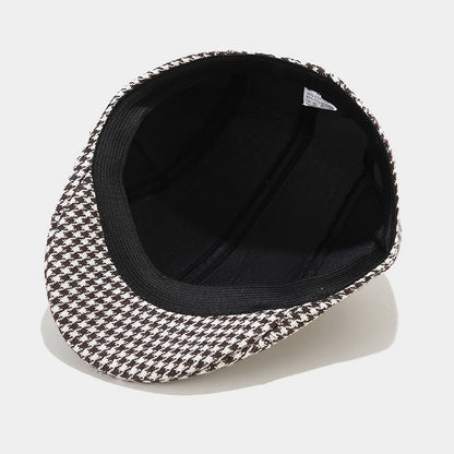 Chic Houndstooth Beret: British Style Winter Hat Additional Image 9
