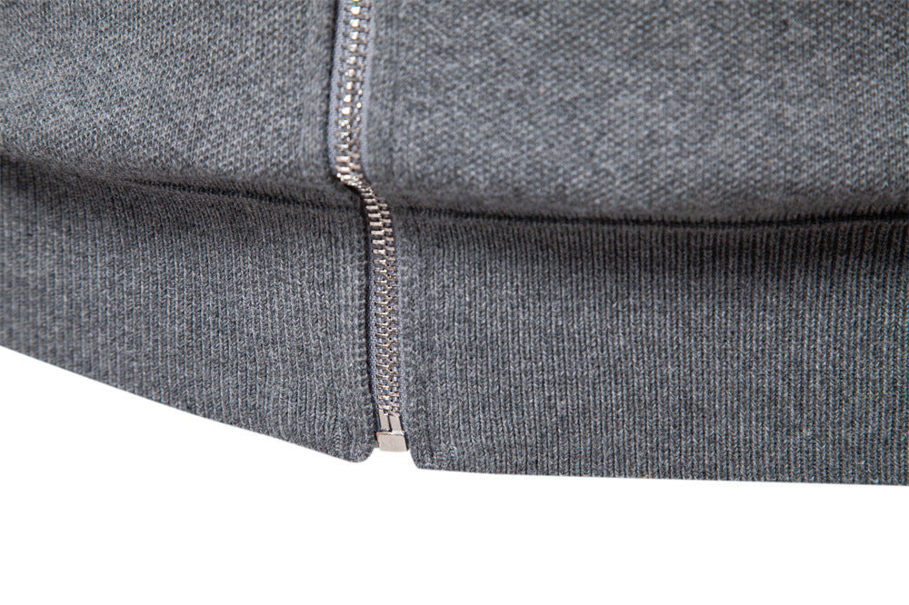 Men's European Fit Zipper Knit Cardigan Additional Image 9