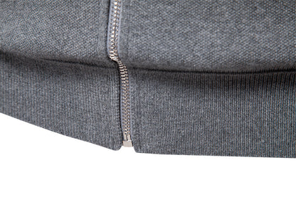 Men's European Fit Zipper Knit Cardigan Additional Image 9