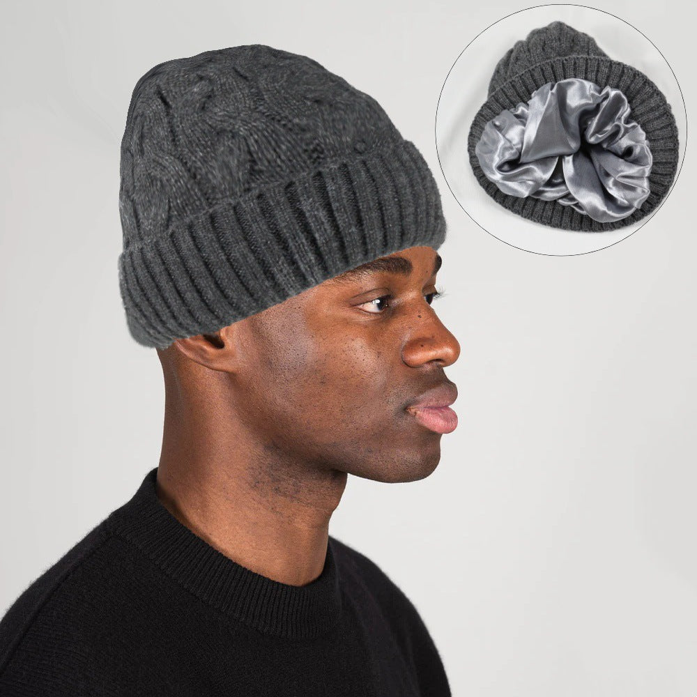 Cashmere Blend Cable Knit Beanie - Satin Lined Additional Image 9