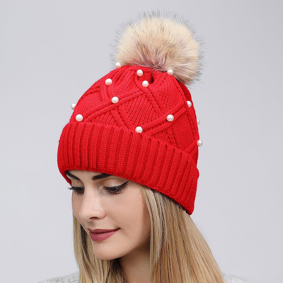 Pearl Knit Beanie: Cozy Korean Style Warmth Additional Image 9