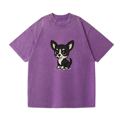 chihuahua black and white sitting pose portrait design Hat