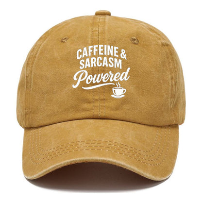 caffeine and sarcasm powered design Hat