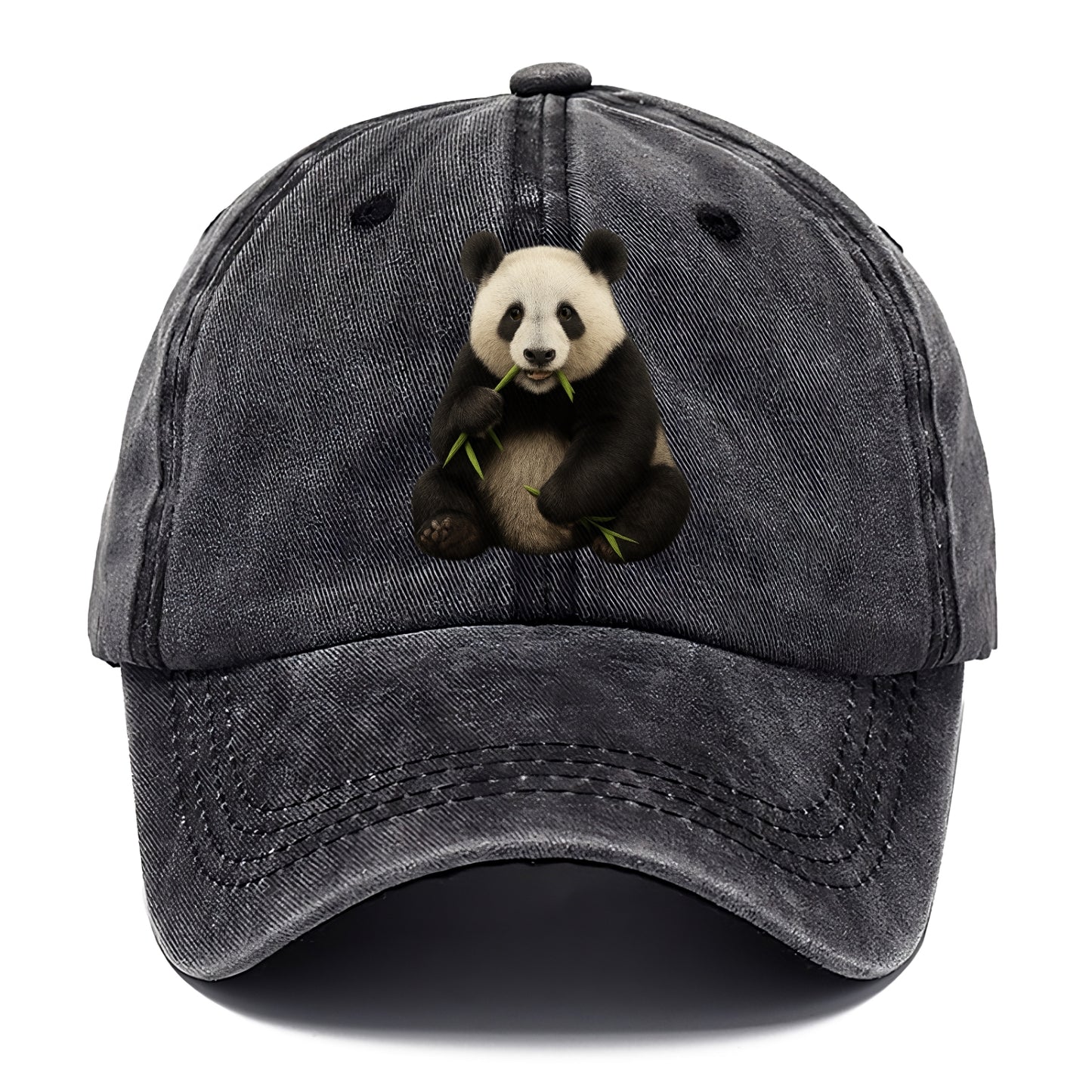 realistic panda eating bamboo hat Hat