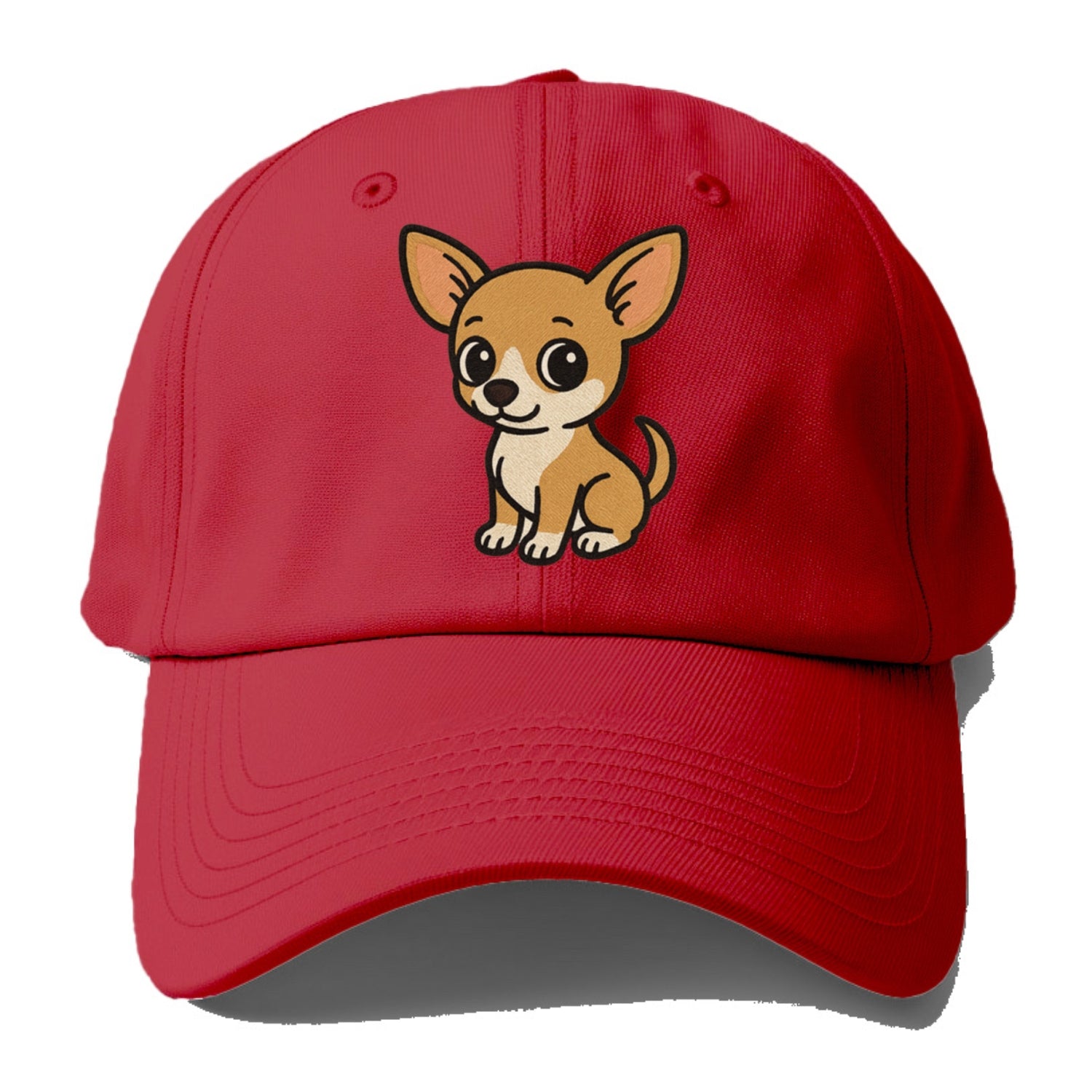 chihuahua tan and white sitting pose portrait design Hat