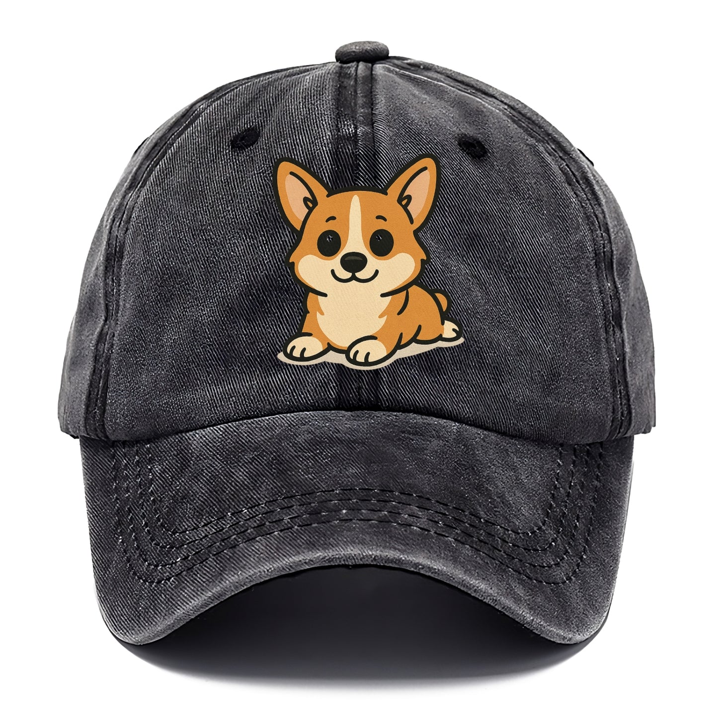 corgi sploot position portrait design Hat