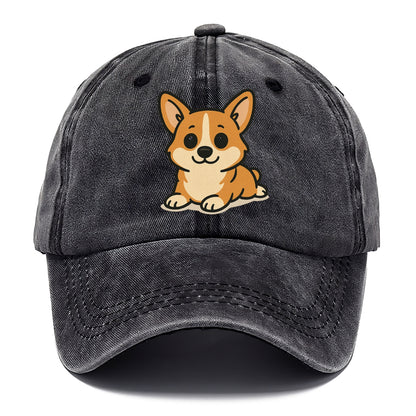corgi sploot position portrait design Hat