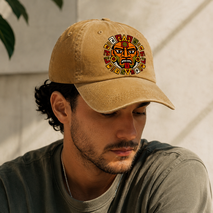 Aztec Sun Stone Fragment Classic Cap – editorial product image