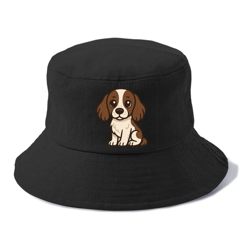English Springer Spaniel Liver And White Sitting Pose Portrait Design Bucket Hat