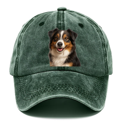 mini australian shepherd portrait design Hat