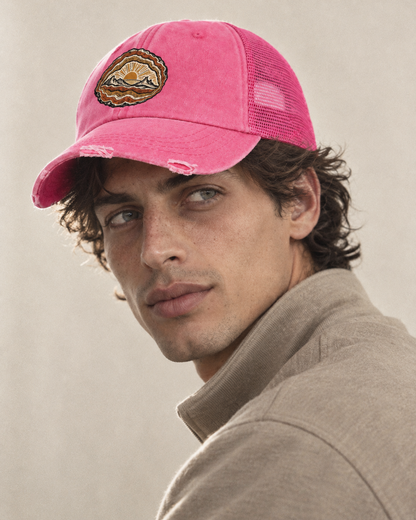 Model wearing the cap