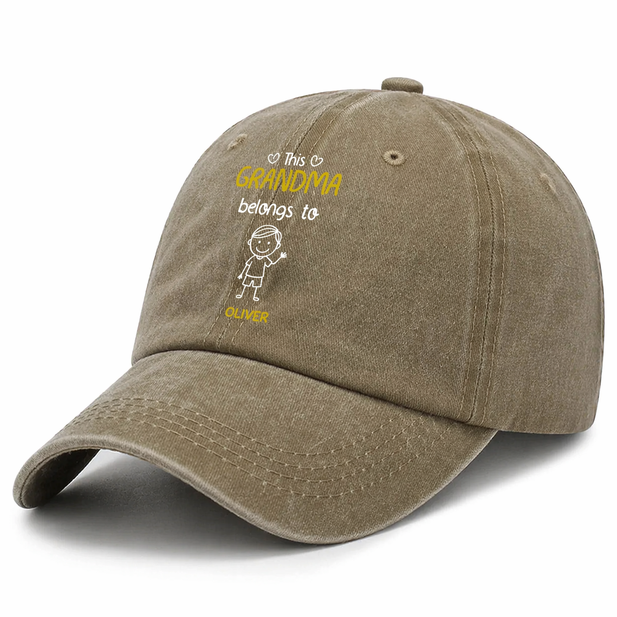 Personalized Grandma Cap - Custom Vintage Denim Hat