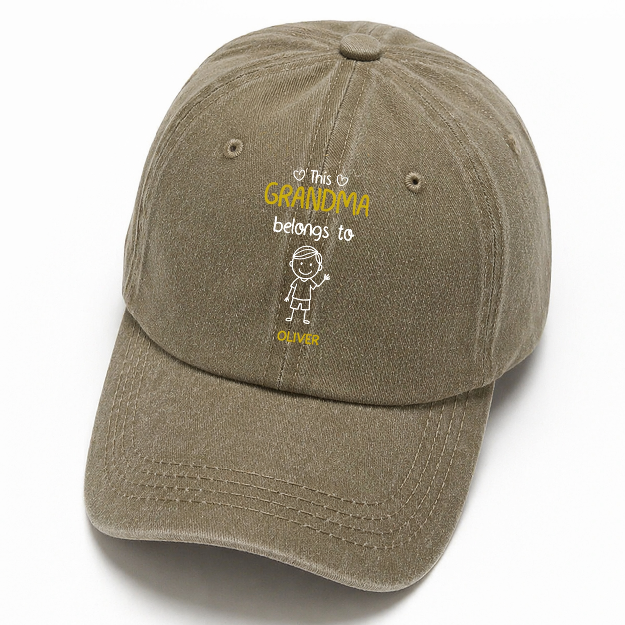 Personalized Grandma Cap - Custom Vintage Denim Hat