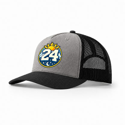 All Day Every Hour Number Club Trucker Hat – Grey Black