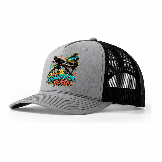 Allegedly A Grand Piano Player Music Instruments Trucker Hat – Sport Grey Black