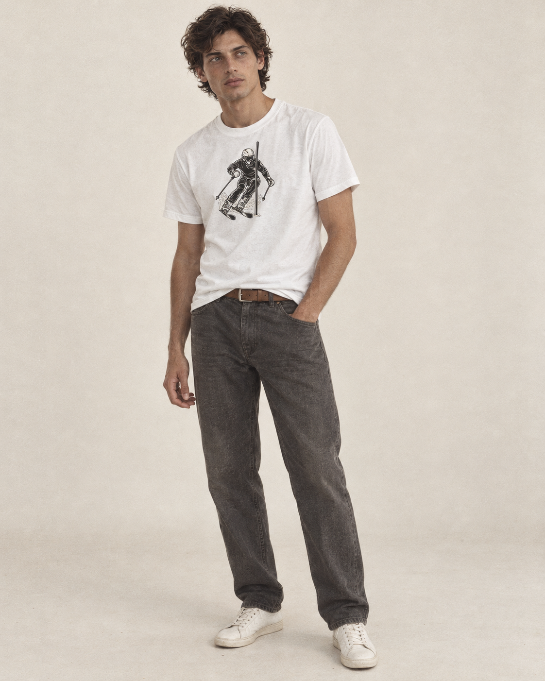 Alpine Skier Slalom Carve Global Sports Ink Figures Classic T Shirt 1F89F795 – studio model photo