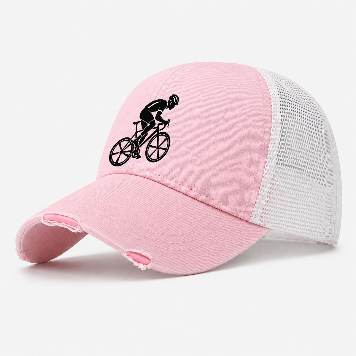 Alpine Switchback Climber Cycling Life Washed Trucker Hat – Light Pink