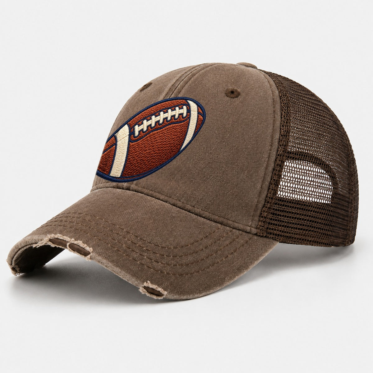 American Football Tiny Solo Marks Washed Trucker Hat – Coffee
