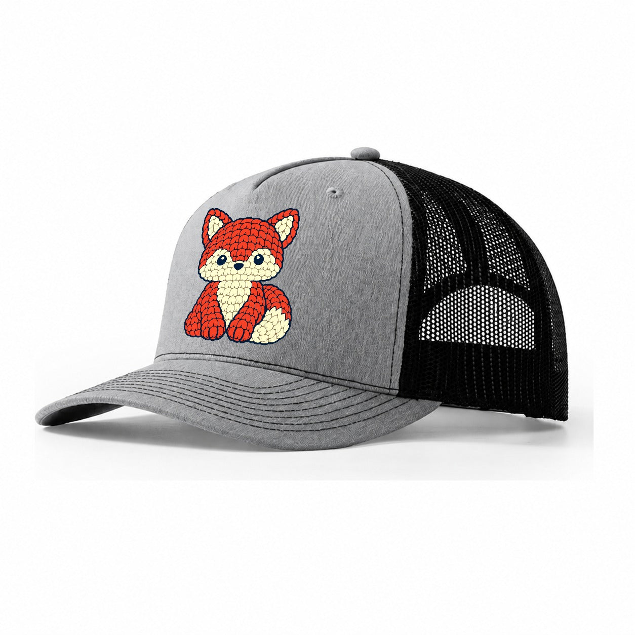 Amigurumi Fox Yarn Crafts Trucker Hat – Sport Grey Black