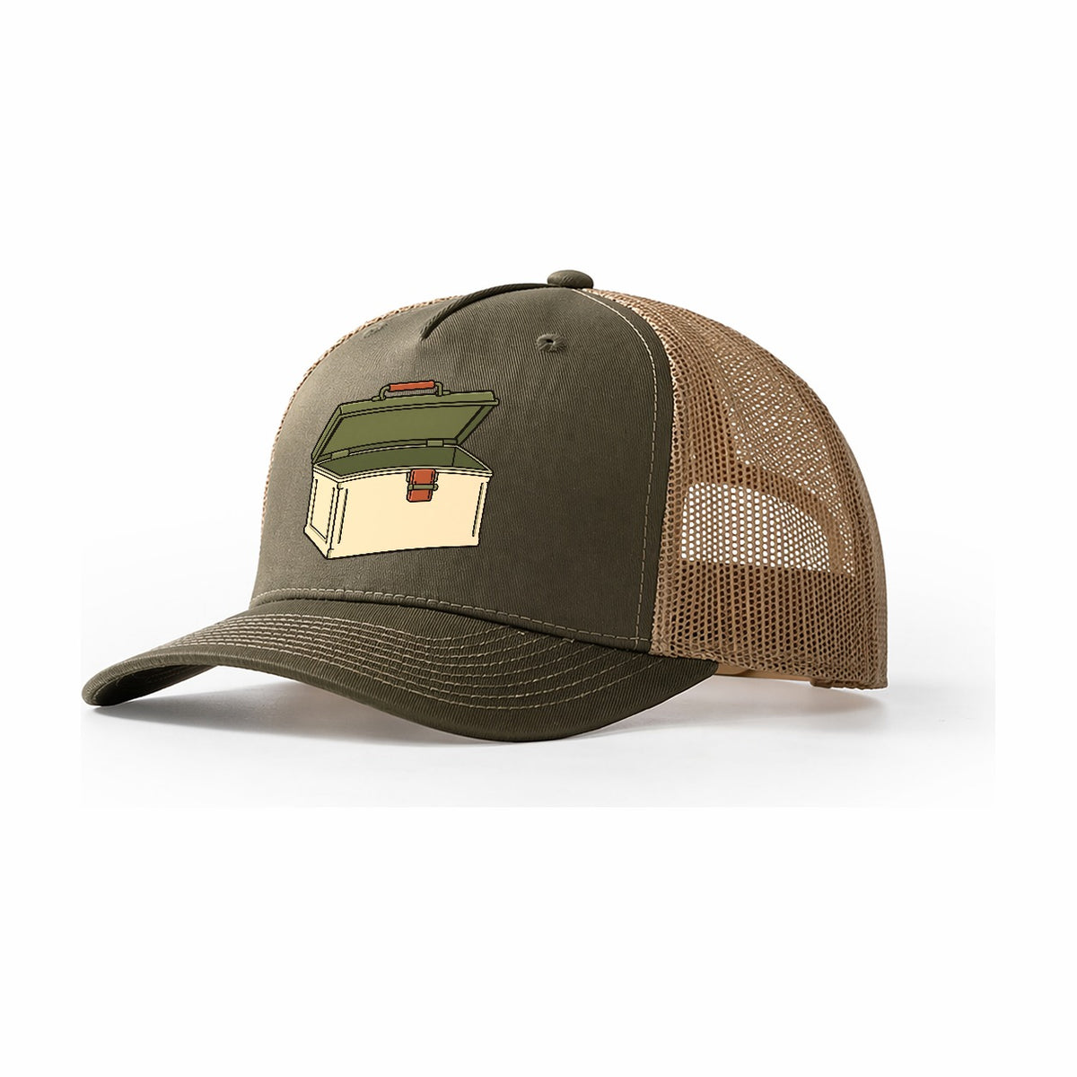 Ammo Box Three Quarter Geocaching Trucker Hat – Olive Khaki