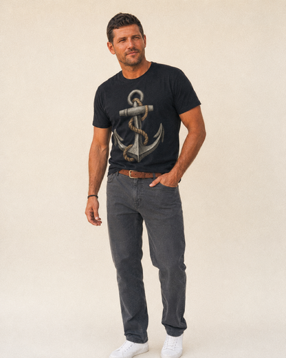 Anchor And Rope Classic T-shirt – studio model photo