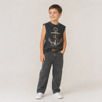 Anchor And Rope Vintage Washed Tank – studio model photo
