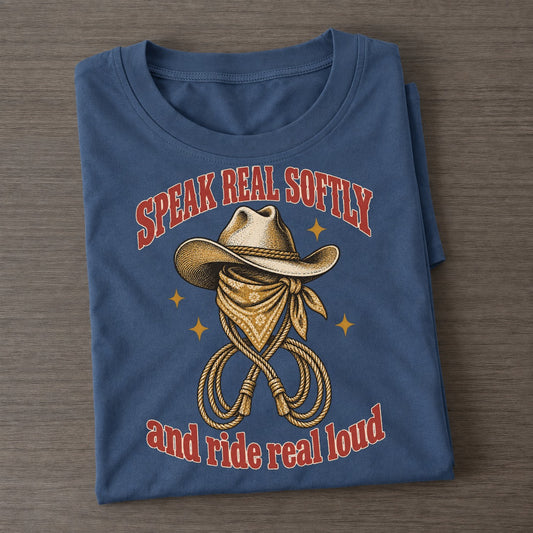 And Ride Real Loud Unhinged Affirmations Classic T-shirt – Twilight Navy