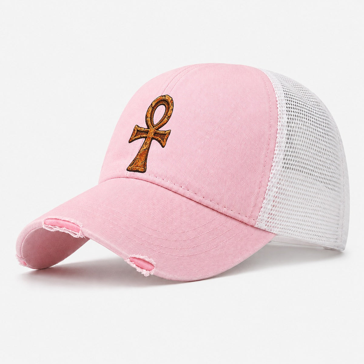 Ankh Worn Icon Washed Trucker Hat – Light Pink