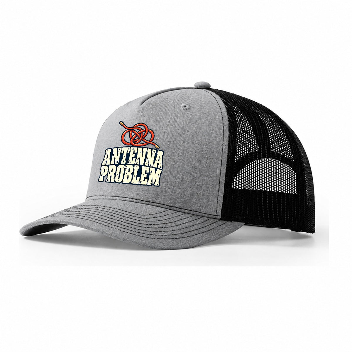 Antenna Problem Amateur Radio Trucker Hat – Sport Grey Black