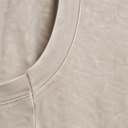 Anthony Bourdain Middle Finger Vintage Washed Tank – beige fabric close-up