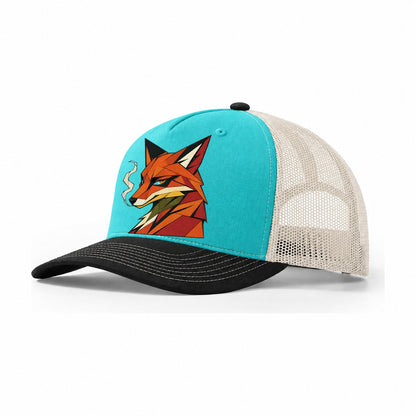 Sly Fox Profile Trucker Hat – Aqua Black White