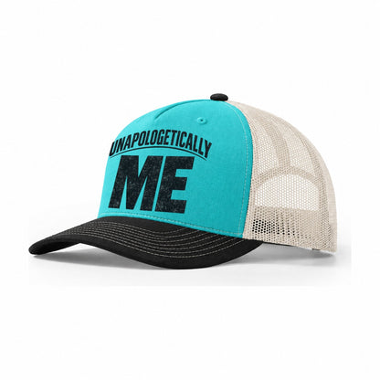 Unapologetically Me Trucker Hat – Aqua Black White