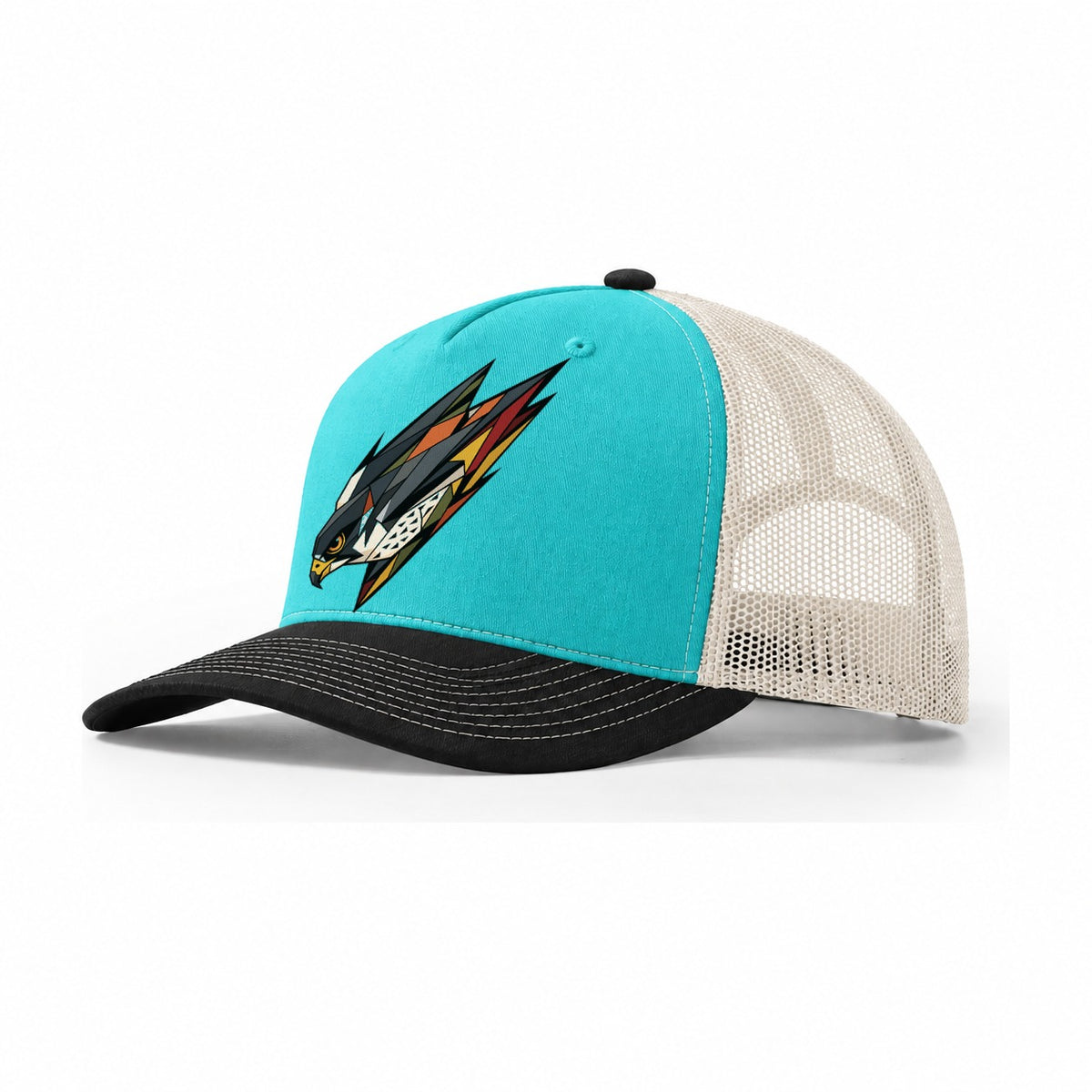 Falcon Stoop Dive Trucker Hat – Aqua Black White